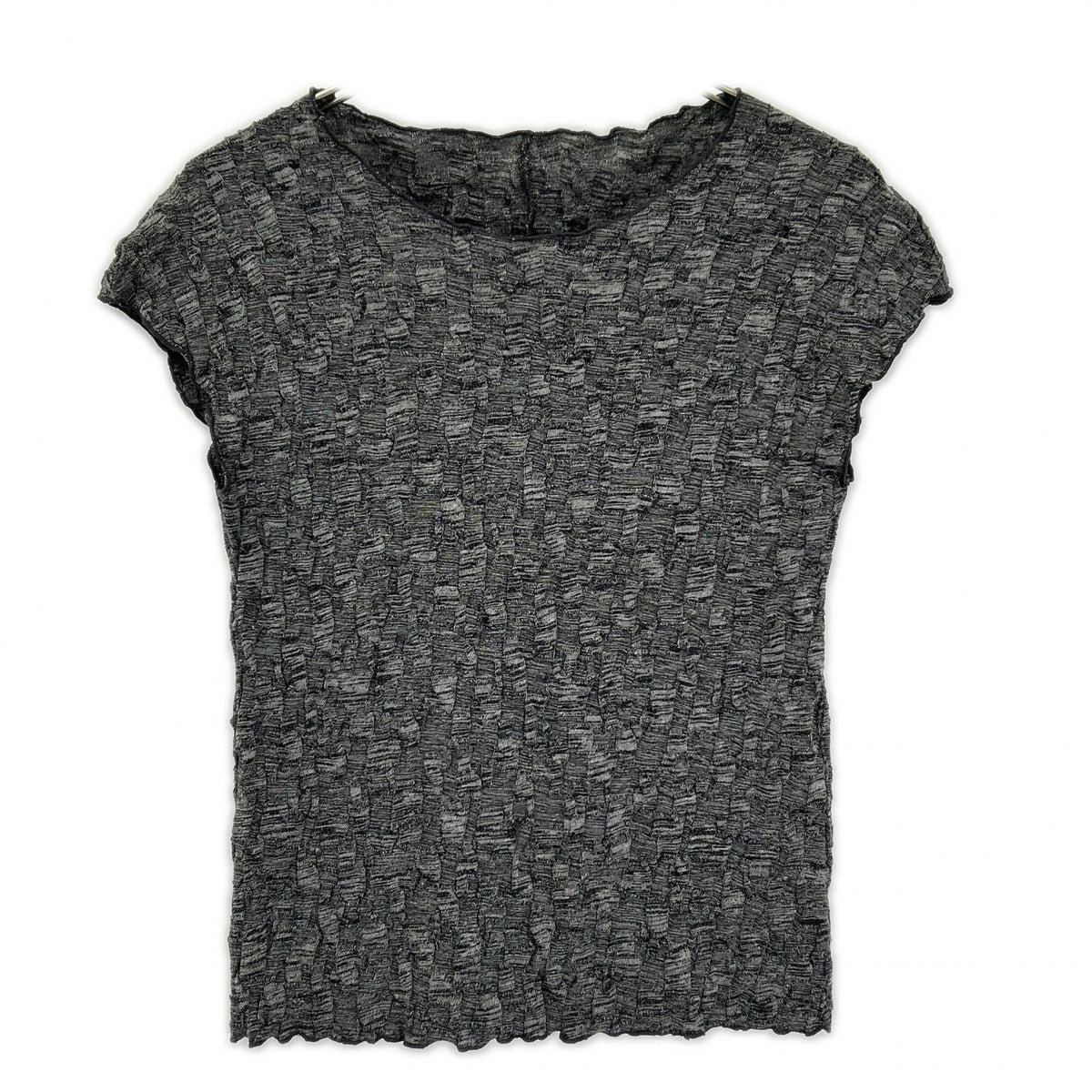 JURGEN LEHL Gray Cotton Crepe Knit Top Tops