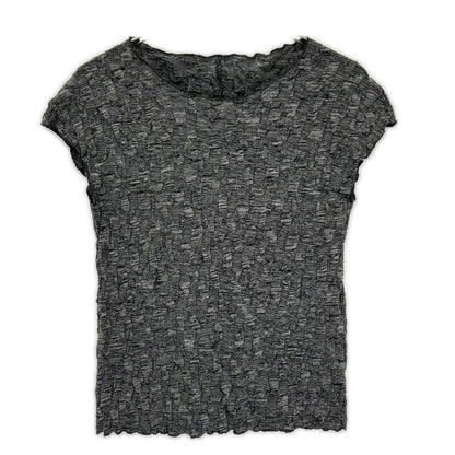 JURGEN LEHL Gray Cotton Crepe Knit Top Tops