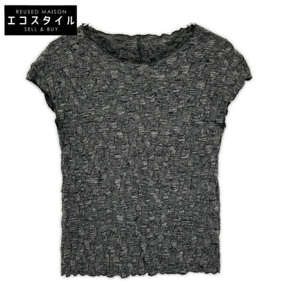JURGEN LEHL Gray Cotton Crepe Knit Top Tops
