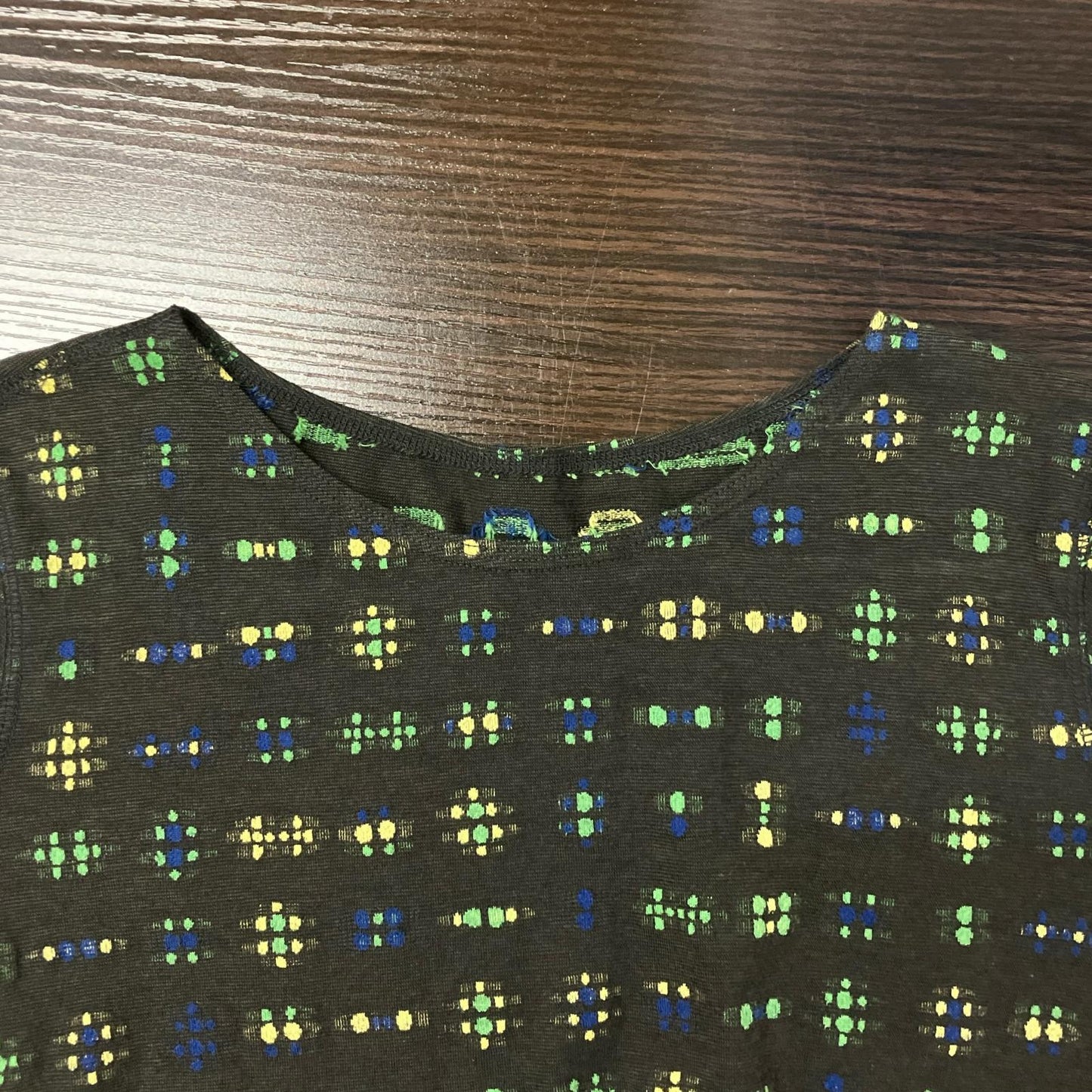 Babaghuri ババグーリ ブラウン×イエロー 刺繍 カットソー トップス