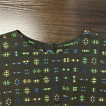 Babaghuri ババグーリ ブラウン×イエロー 刺繍 カットソー トップス