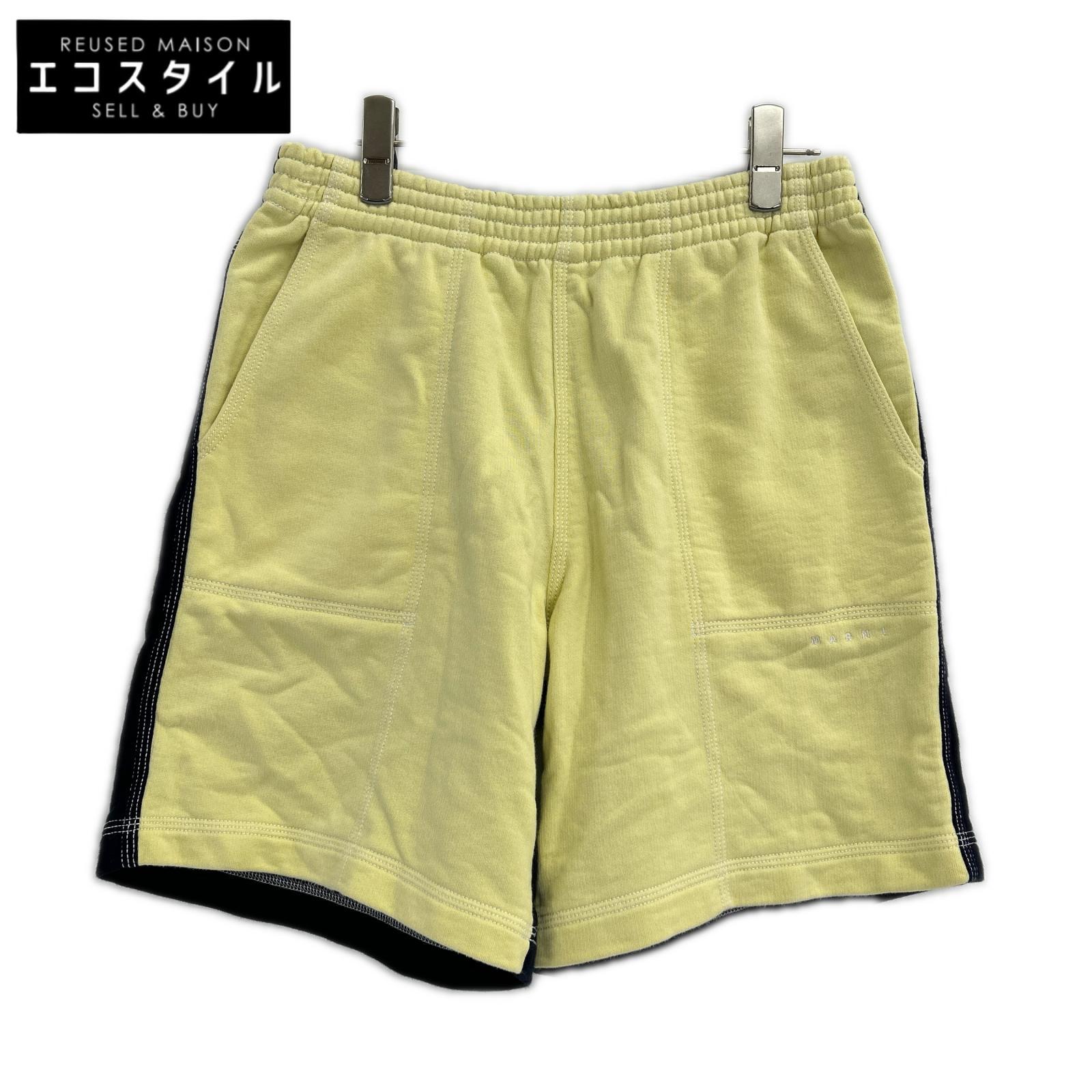 MARNI マルニ 22SS PJMU0046QS イエロー×ネイビー DUO-TONE ショーツ ボトムス