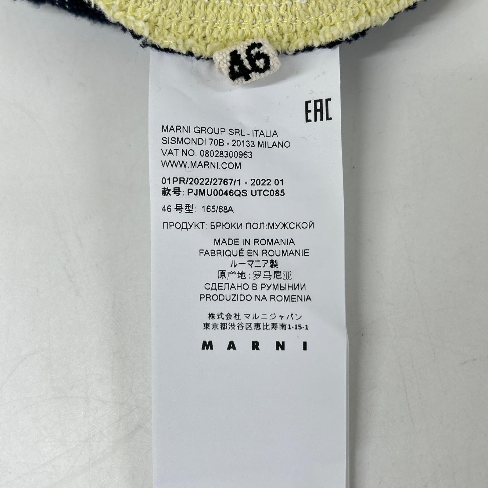 MARNI マルニ 22SS PJMU0046QS イエロー×ネイビー DUO-TONE ショーツ ボトムス