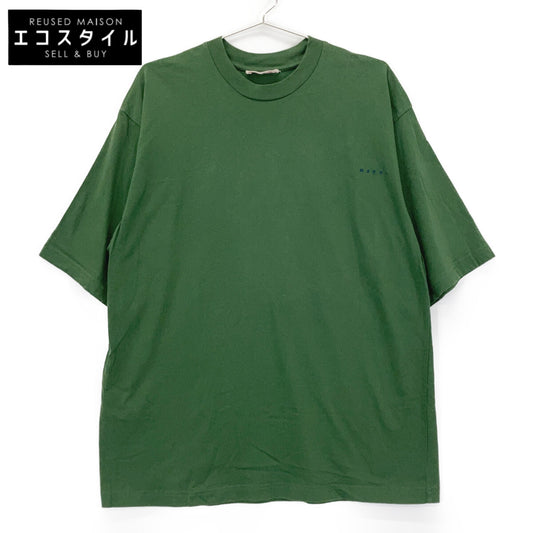 MARNI マルニ HUMU0223EX グリーン 半袖 ロゴ刺繍 Tシャツ トップス