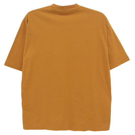 MARNI マルニ コットン クルーネック 半袖Tシャツ トップス メンズ オレンジ HUMU0223X2 トップス