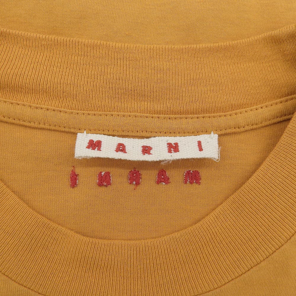 MARNI マルニ コットン クルーネック 半袖Tシャツ トップス メンズ オレンジ HUMU0223X2 トップス