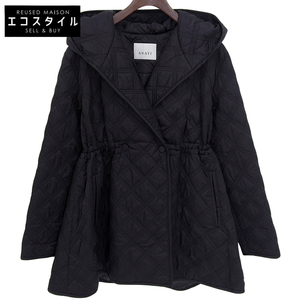 Excellent Condition Quilted Hooded Coat Ladies Black 36 2024 Model Coat 36 Ladies