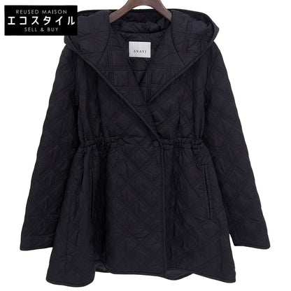 Excellent Condition Quilted Hooded Coat Ladies Black 36 2024 Model Coat 36 Ladies