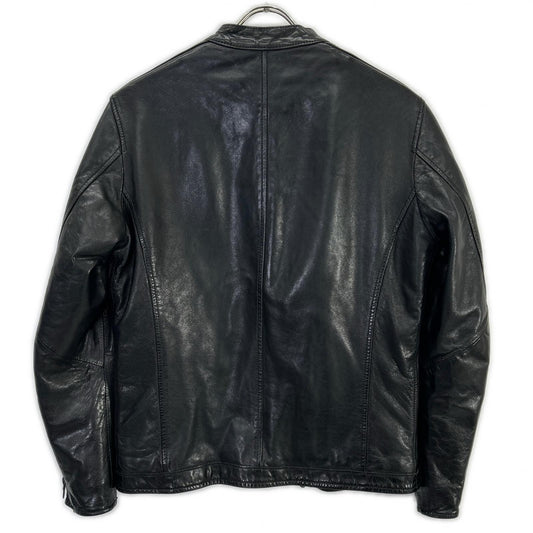 Black Lambskin Semi-Double Rider's Jacket Jacket S Men's