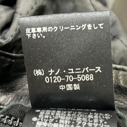 黑色 羊皮 半双排扣机车夹克 夹克 S 男士
