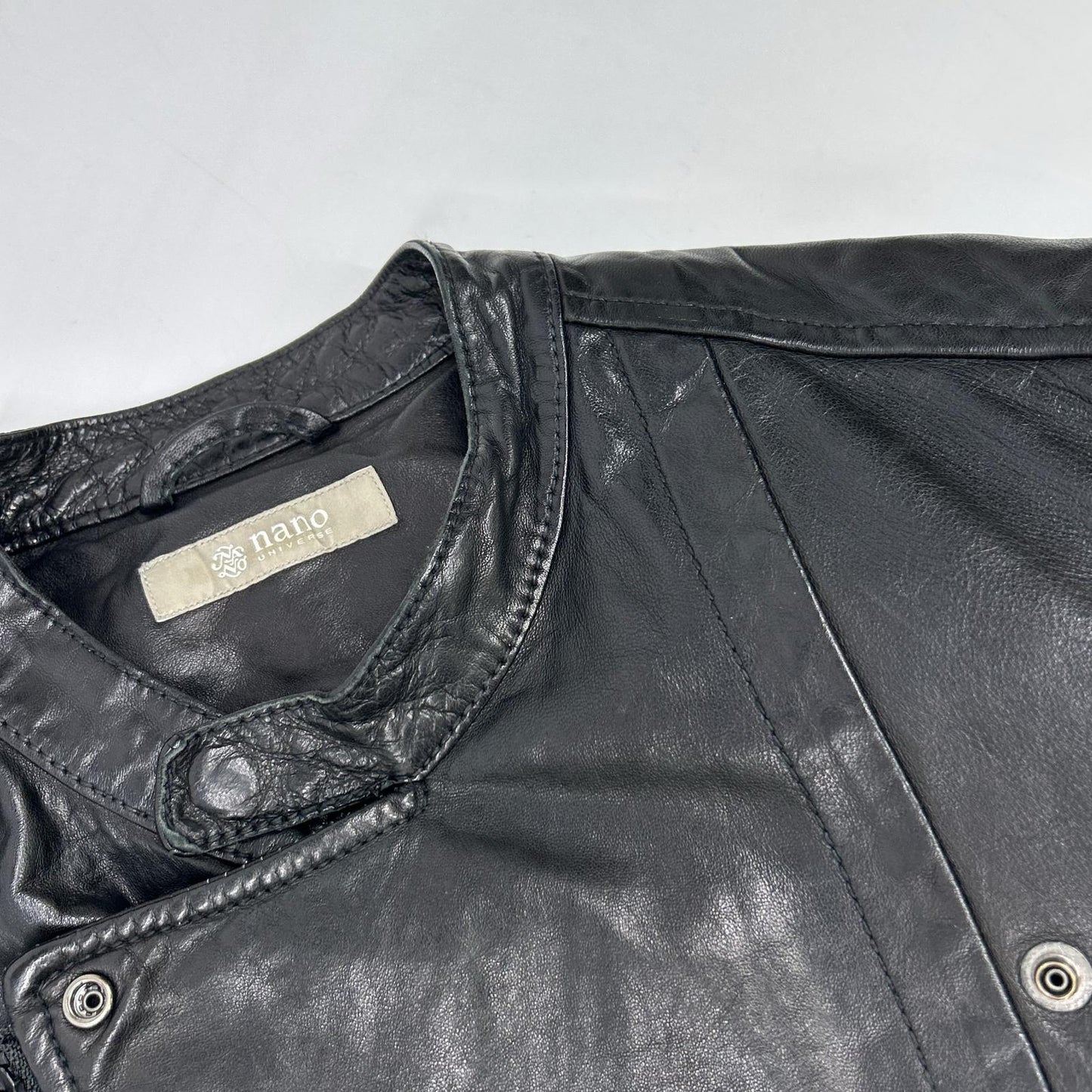 黑色 羊皮 半双排扣机车夹克 夹克 S 男士