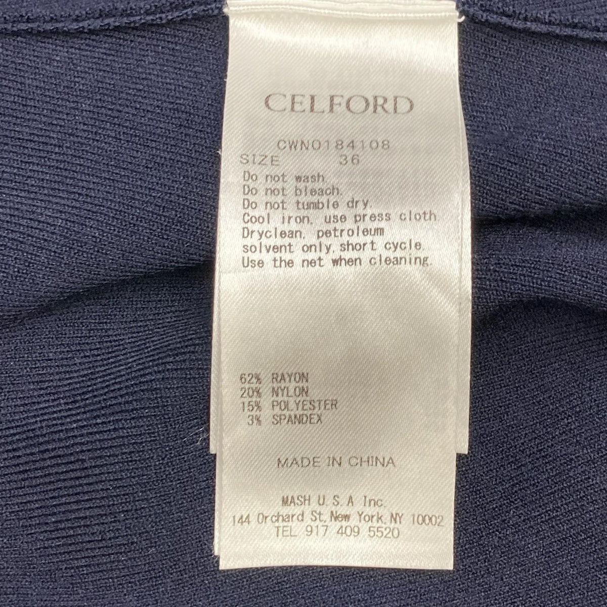 CELFORD セルフォード CWNO184108 ネイビー イレギュラーヘムニットワンピース ワンピース
