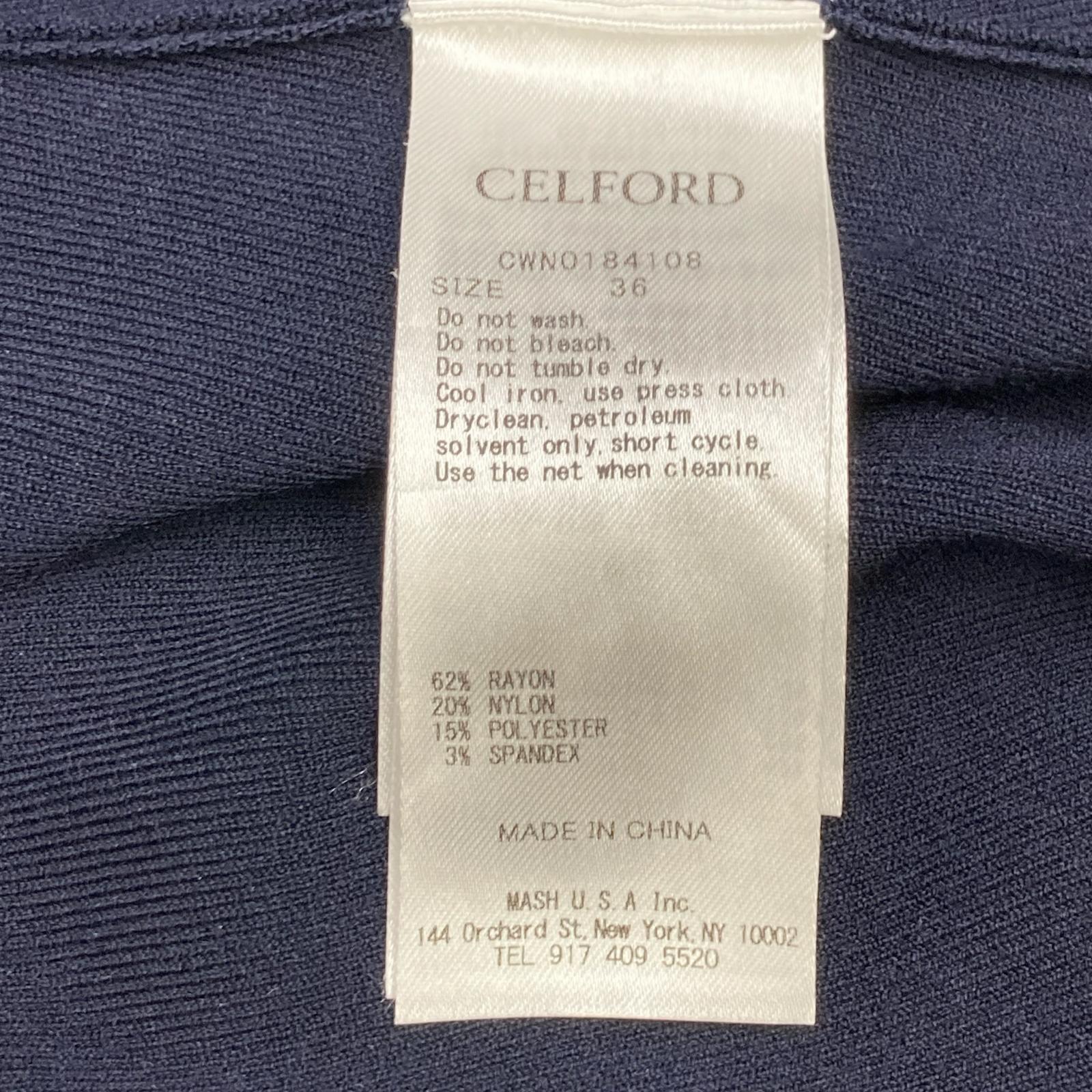 CELFORD セルフォード CWNO184108 ﾈｲﾋﾞｰ ｲﾚｷﾞｭﾗｰﾍﾑﾆｯﾄﾜﾝﾋﾟｰｽ ワンピース 36