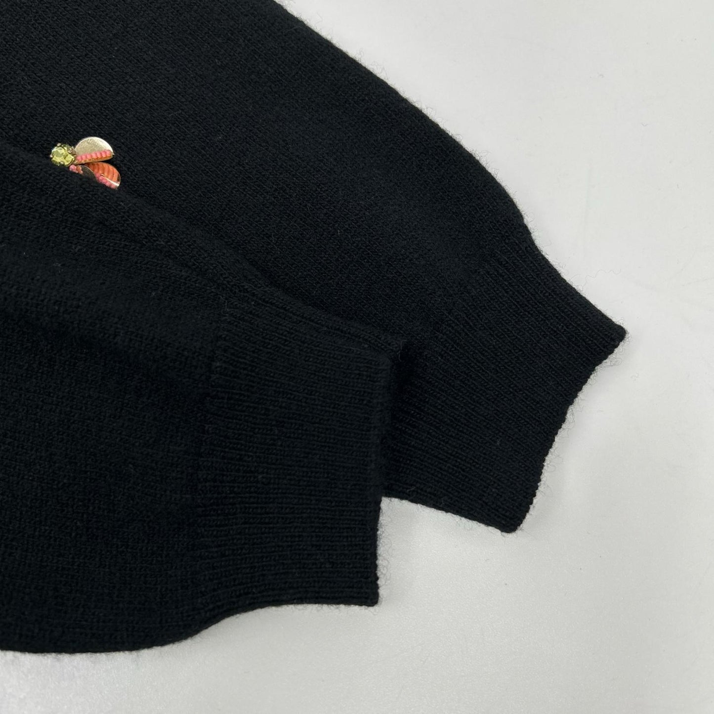 VALENTINO ヴァレンティノ ブラック ビジュー刺繍 ニットカーディガン トップス