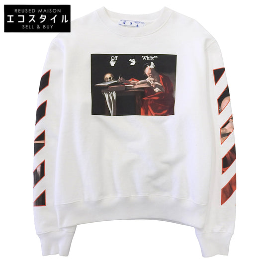 OFF-WHITE オフホワイト CARAVAGGIO SLIM CREWNECK トップス メンズ ホワイト L トップス