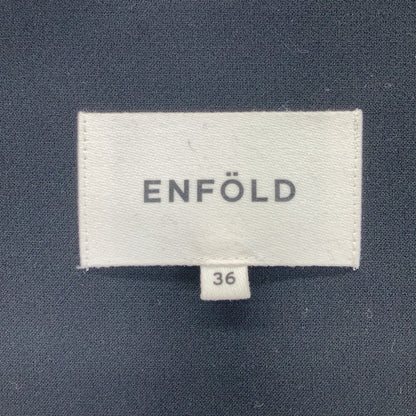 ENFOLD ENFOLD black double-cloth flare coat coat