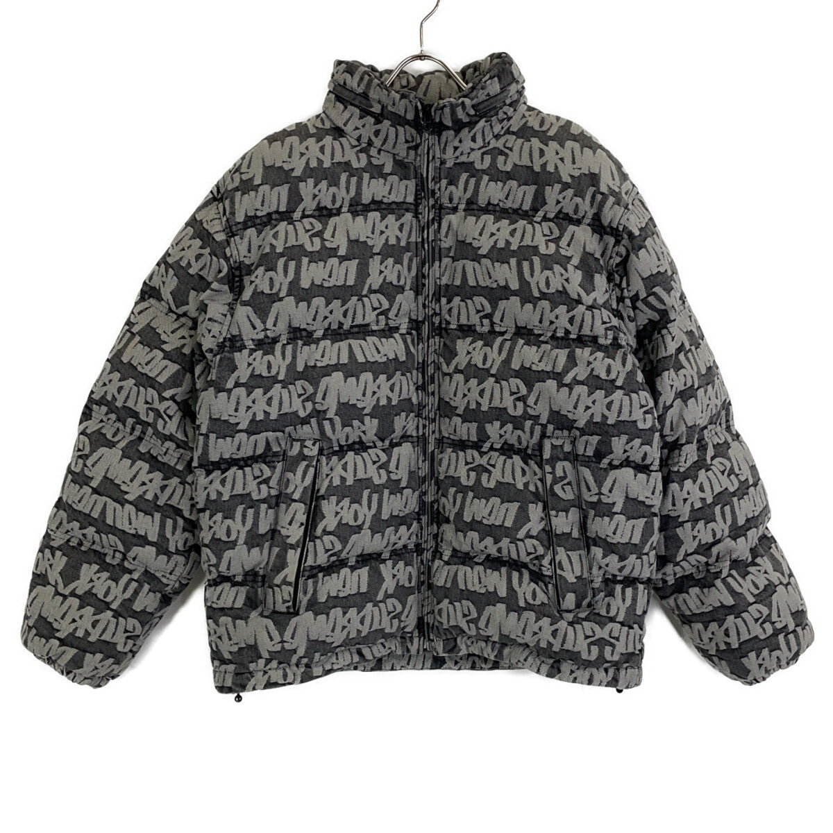 22SS Grey Fat Tip Jacquard Denim Puffer Jacket Jacket M Men's