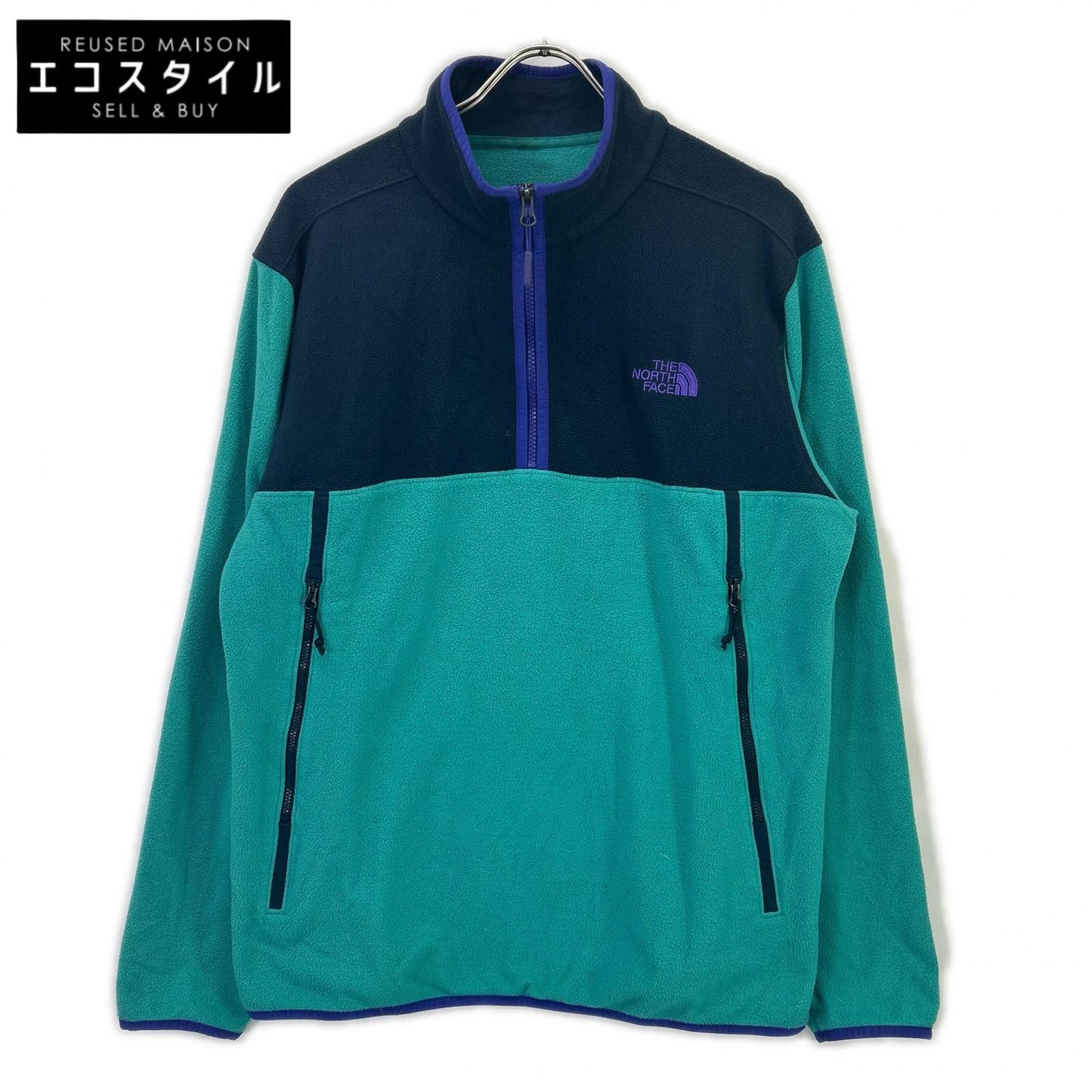 THE NORTH FACE ノースフェイス ネイビー×グリーン グレイシャー アルパイン フリースジャケット ジャケット