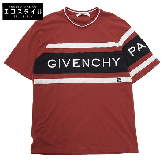 GIVENCHY ジバンシィ 4GコントラストスリムロゴTシャツ トップス メンズ レッド M BM70KV3002 トップス