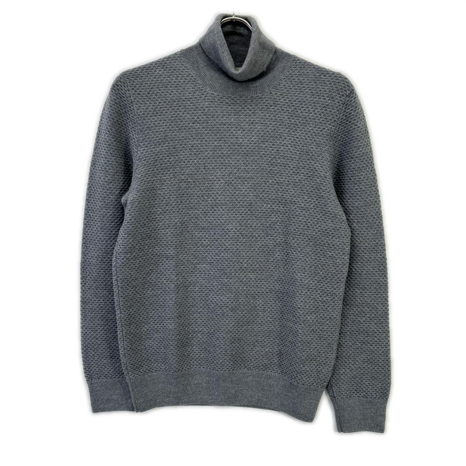Gray Turtleneck Knit Top Men's