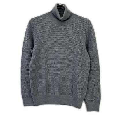 Gray Turtleneck Knit Top Men's