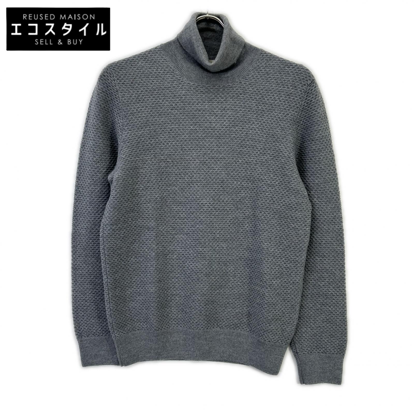 Gray Turtleneck Knit Top Men's