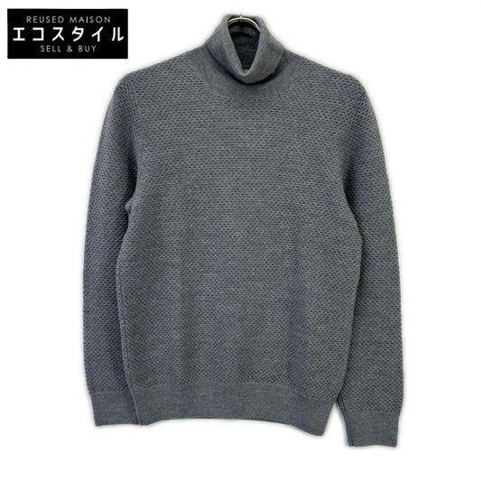 Gray Turtleneck Knit Top Men's