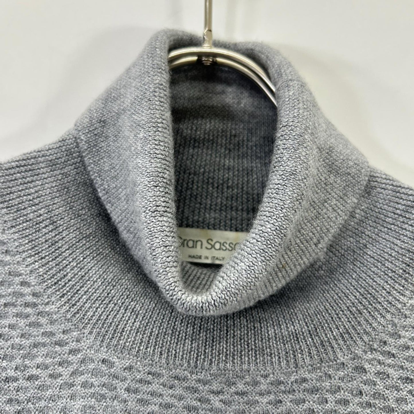 Gray Turtleneck Knit Top Men's