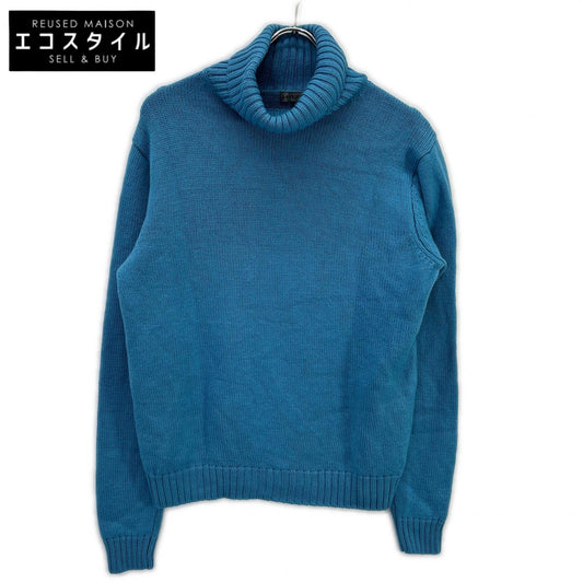 644040 Blue Wool Turtleneck Knit Top L Men's