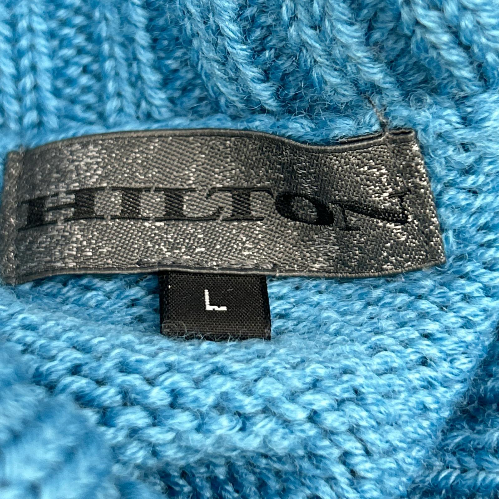 HILTON ヒルトン 644040 ブルー ウール タートルネック ニット トップス