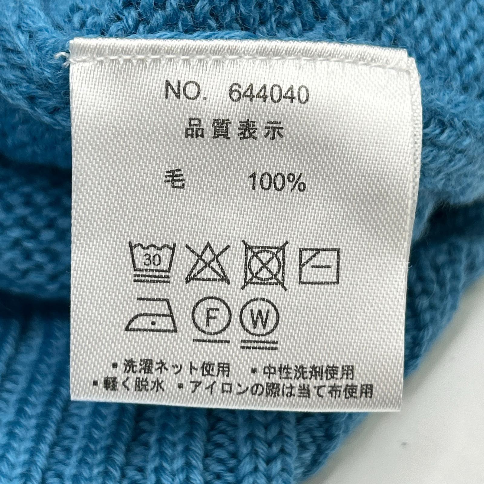 HILTON ヒルトン 644040 ブルー ウール タートルネック ニット トップス