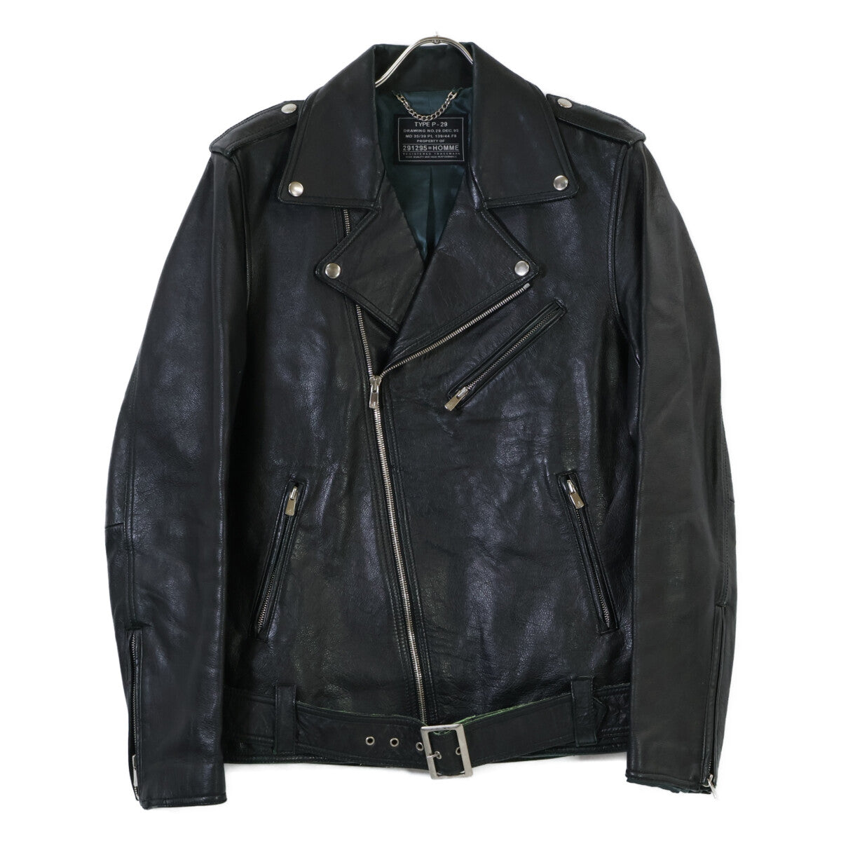 BLACK COWHIDE TYPE P-29 DOUBLE RIDERS JACKET Jacket 2 Men's