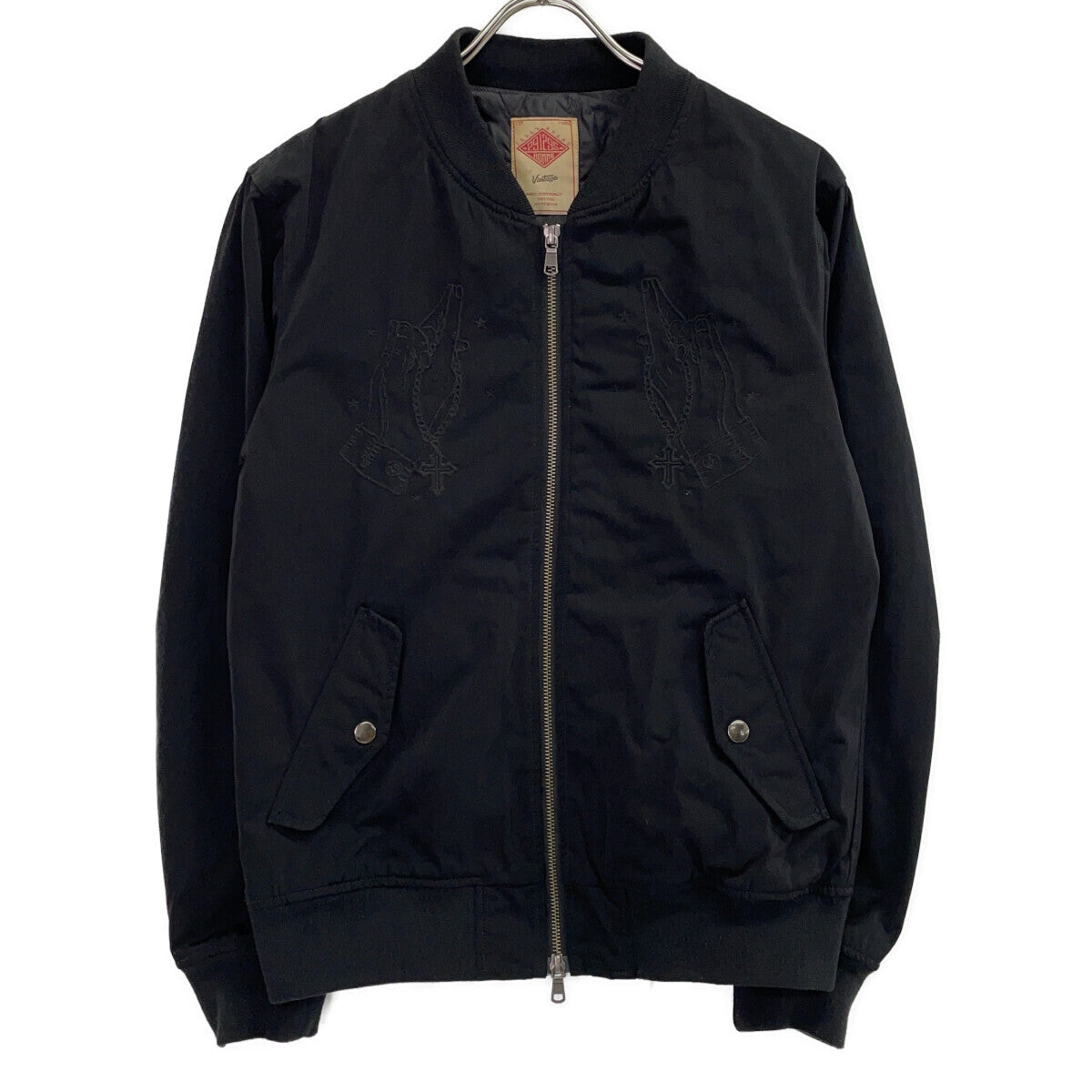 561-0801 Black Nylon Virgin Mary Embroidered Blouson Jacket 2 Men's