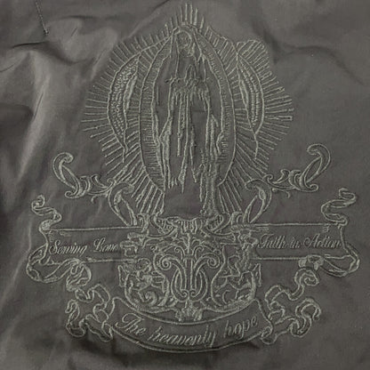 561-0801 Black Nylon Virgin Mary Embroidered Blouson Jacket 2 Men's
