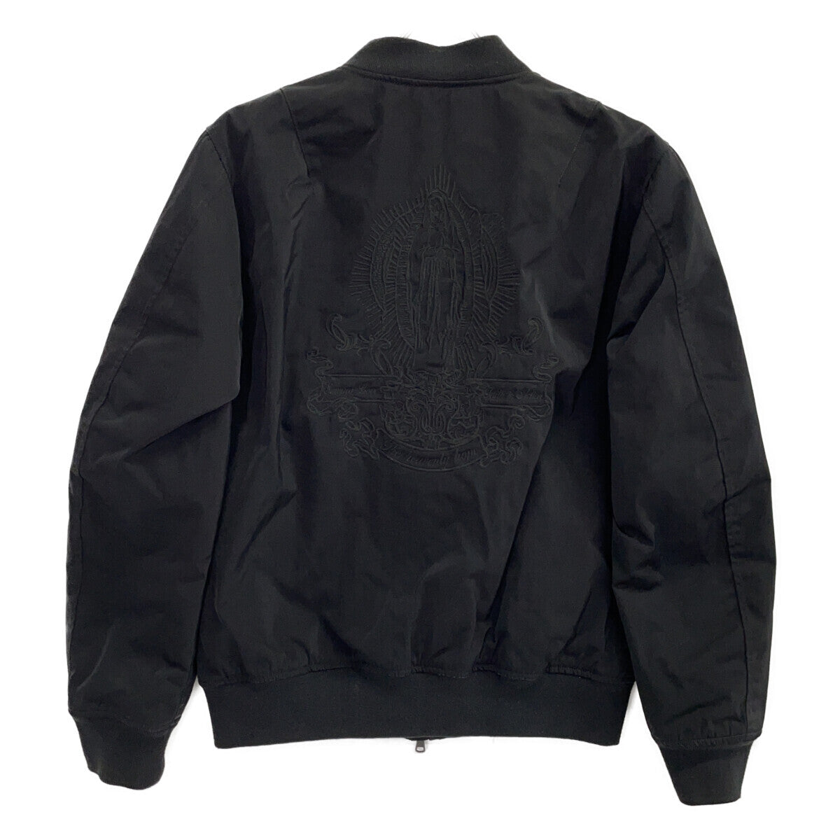 561-0801 Black Nylon Virgin Mary Embroidered Blouson Jacket 2 Men's