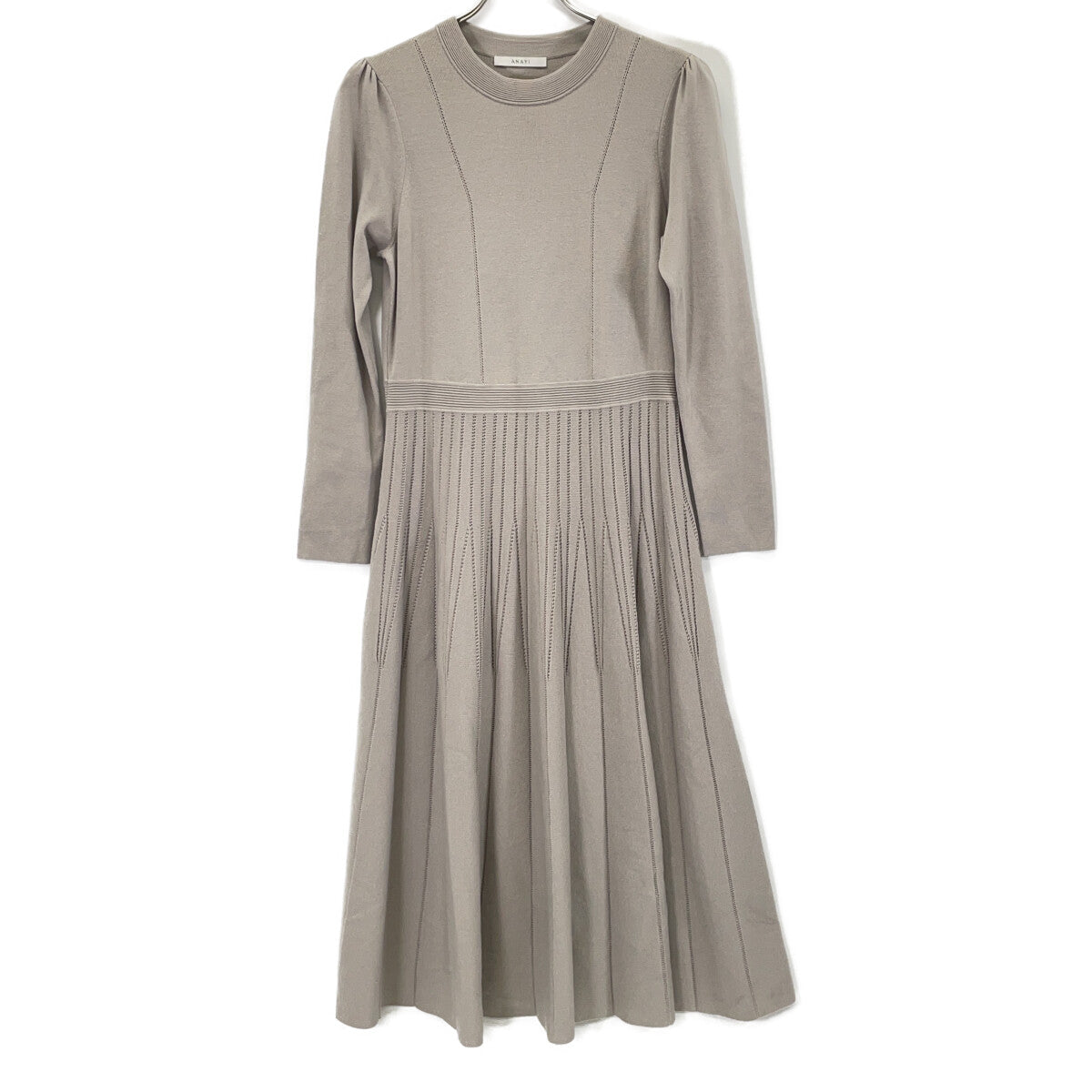 2024 Grey Eyelet Smooth Dress Dress 38 Women's