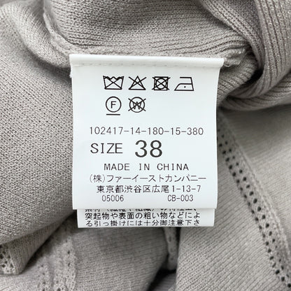 2024 Grey Eyelet Smooth Dress Dress 38 Women's