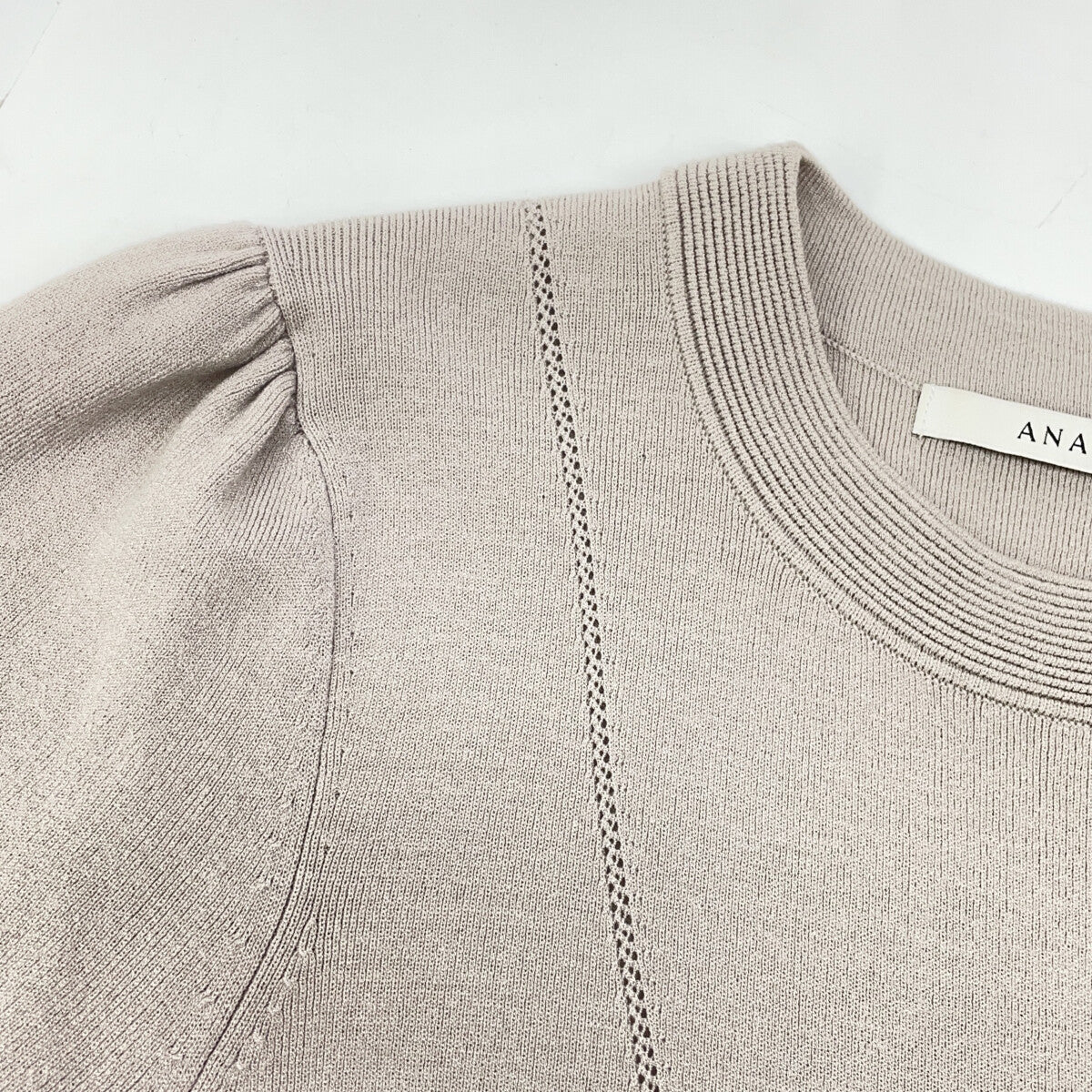 2024 Grey Eyelet Smooth Dress Dress 38 Women's