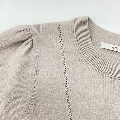 2024 Grey Eyelet Smooth Dress Dress 38 Women's