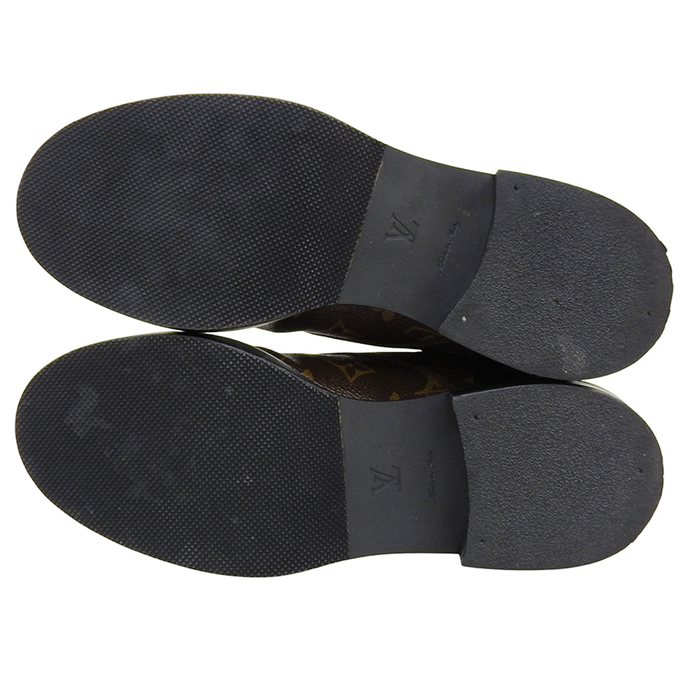 LOUIS VUITTON ルイヴィトン モノグラム ワンダーランド・ライン アンクルブーツ シューズ レディース ブラウン/ブラック 37 1/2 M 1A2Q30 シューズ 37 1/2 M