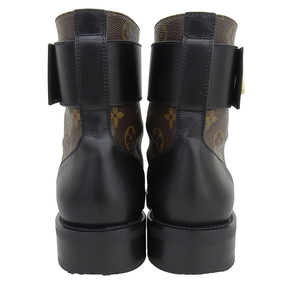 LOUIS VUITTON ルイヴィトン モノグラム ワンダーランド・ライン アンクルブーツ シューズ レディース ブラウン/ブラック 37 1/2 M 1A2Q30 シューズ 37 1/2 M