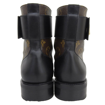 LOUIS VUITTON ルイヴィトン モノグラム ワンダーランド・ライン アンクルブーツ シューズ レディース ブラウン/ブラック 37 1/2 M 1A2Q30 シューズ 37 1/2 M