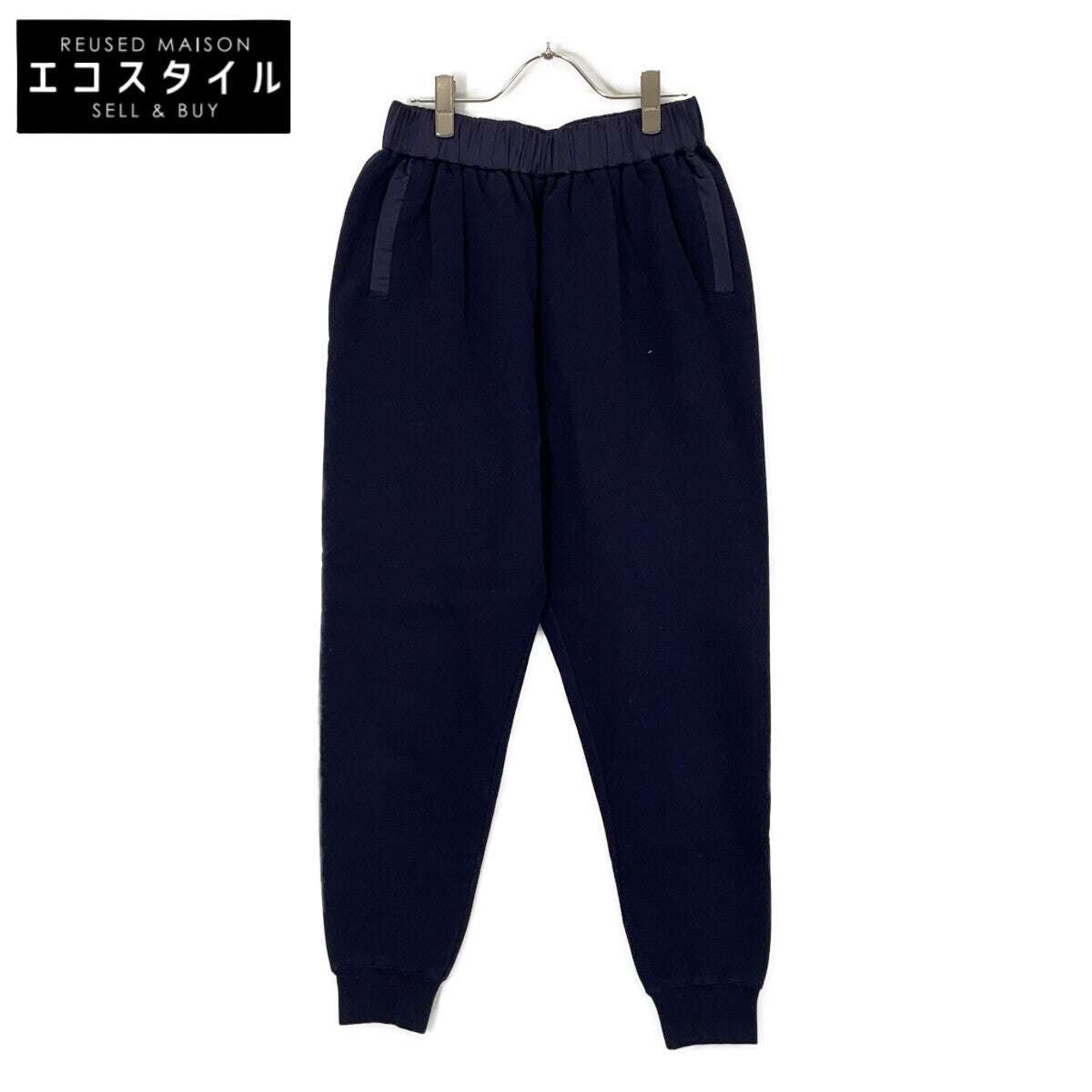 Navy 100% Cotton Fleece-Lined Sweatpants Bottoms M Women's