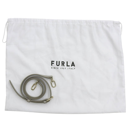 FURLA フルラ 美品 NET MINI TOTE 2WAYショルダーバッグ ハンドバッグ レディース レザー グレー ハンドバッグ