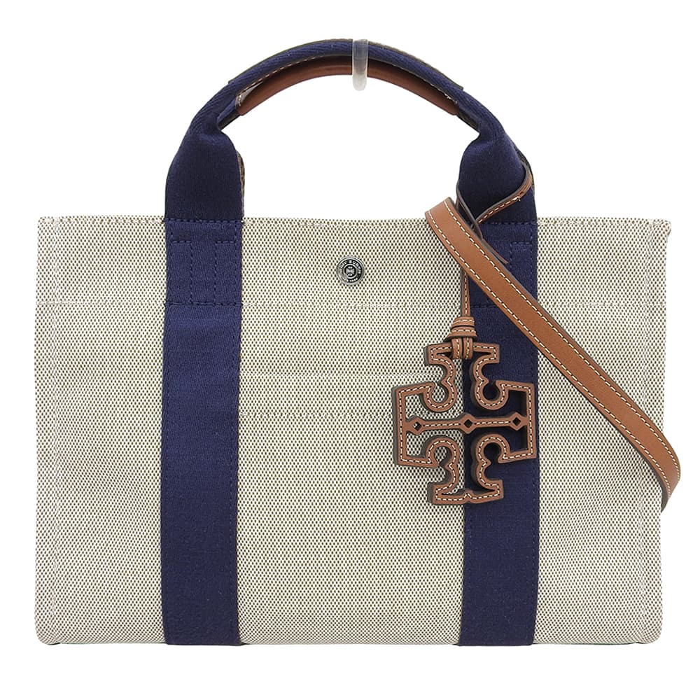 Tory Burch トリーバーチ 美品 キャンバス スモール トートバッグ ハンドバッグ レディース ベージュ ハンドバッグ