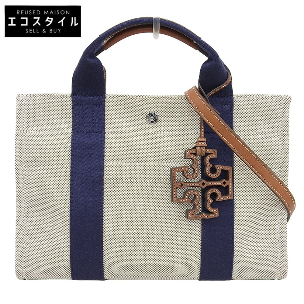 Tory Burch トリーバーチ 美品 キャンバス スモール トートバッグ ハンドバッグ レディース ベージュ ハンドバッグ
