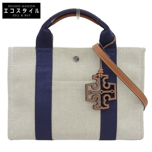 Tory Burch トリーバーチ 美品 キャンバス スモール トートバッグ ハンドバッグ レディース ベージュ ハンドバッグ