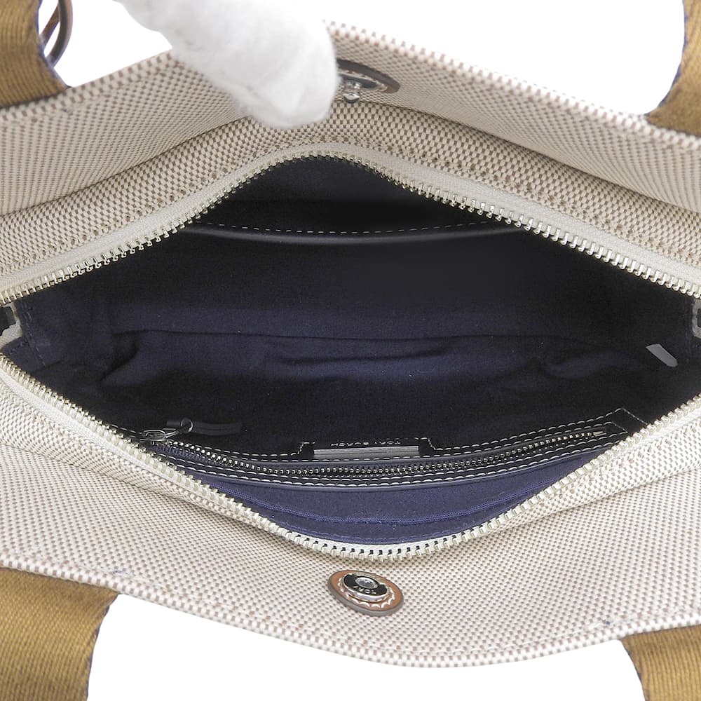 Tory Burch トリーバーチ 美品 キャンバス スモール トートバッグ ハンドバッグ レディース ベージュ ハンドバッグ