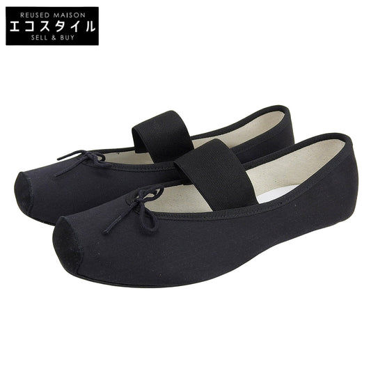 Repetto レペット スクエアトゥ ゴムストラップ フラットシューズ シューズ レディース ブラック 38 シューズ 38