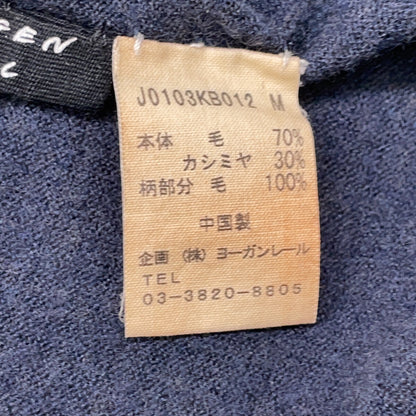 JURGEN LEHL ヨーガンレール ﾈｲﾋﾞｰ ｳｰﾙ×ｶｼﾐﾔ ｶｯﾄｿｰ トップス M